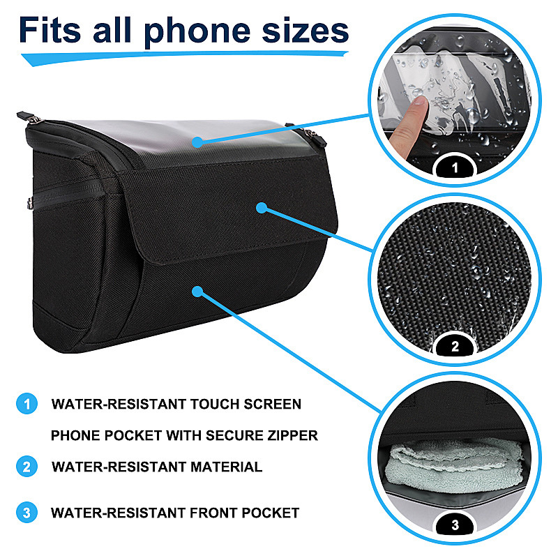 Sac de téléphone de vélo d'écran tactile faisant un cycle la poche imperméable 20x8x10cm extérieurs de portefeuille de cas de téléphone