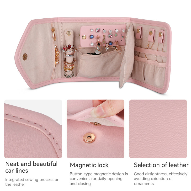 Sac pliable 14.5x3x15cm de Mini Travel Organizer Jewellery Roll de monture filtre de stockage de bijoux