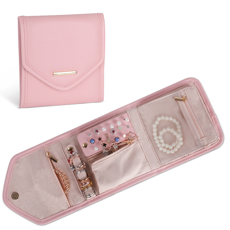 Sac pliable 14.5x3x15cm de Mini Travel Organizer Jewellery Roll de monture filtre de stockage de bijoux