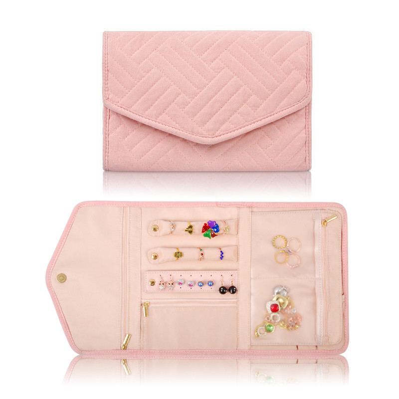Organisateur accrochant Bag Portable Roll de cas de voyage de bijoux de boucle d'oreille vers le haut de 23x15x1.5cm