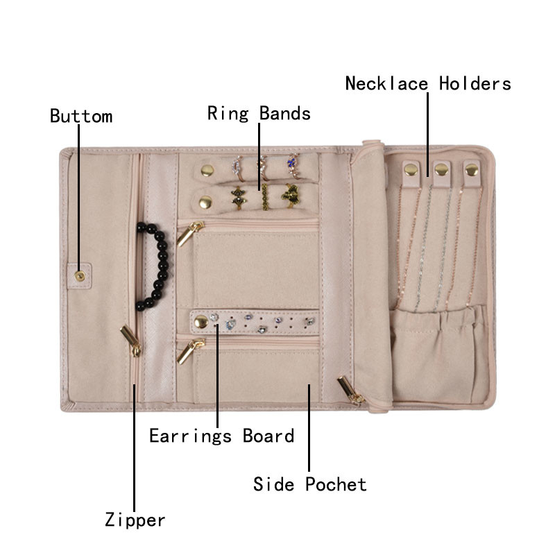 Les bijoux de maquillage enroulent l'organisateur Case Small Holder 8x5x1 portatif de sac de voyage »