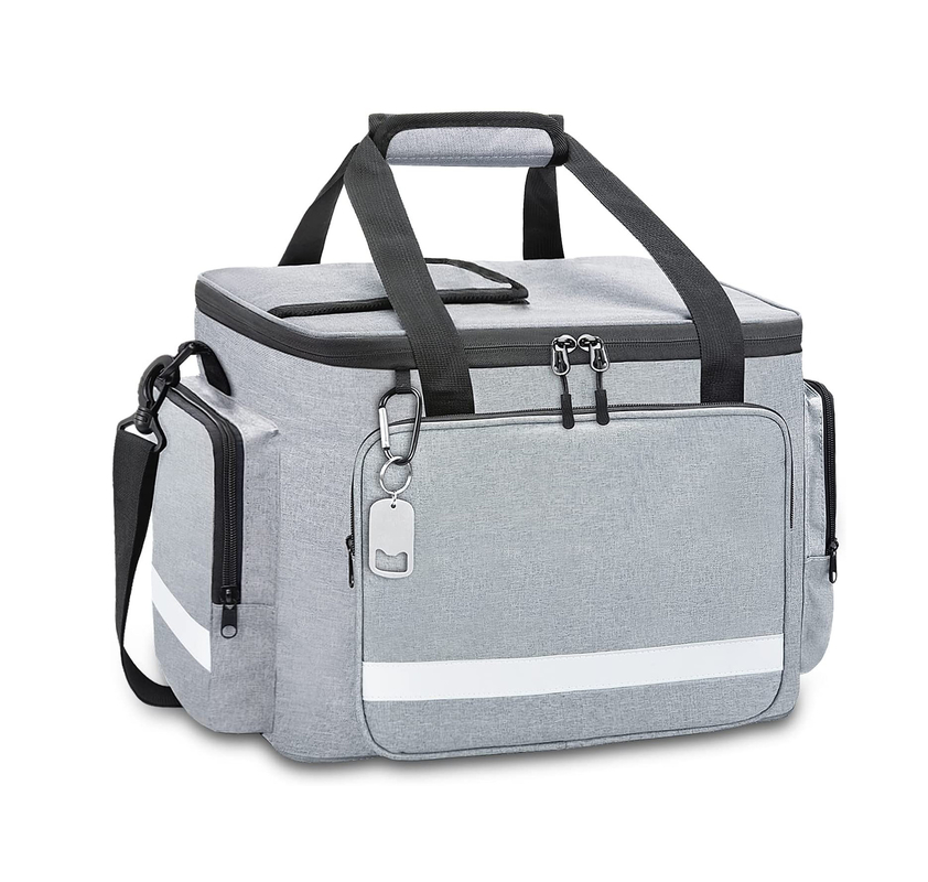 Le 60Can 0.8kg des grands hommes mous isolés blancs argentés de Tote Cooler Bag With Zipper