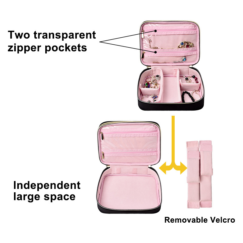 Grand voyage 210D 9.4x3x7.2 en nylon de double couche de grand de bijoux sac de stockage »