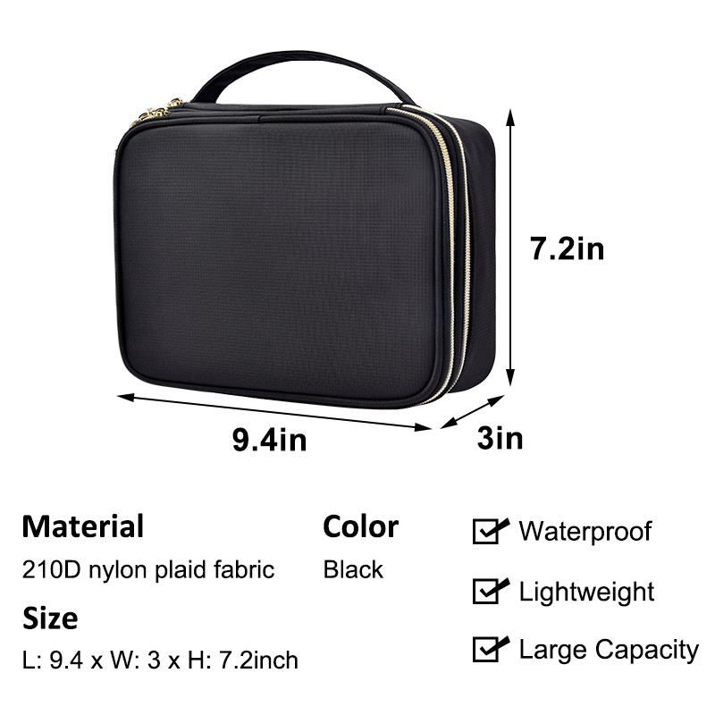 Grand voyage 210D 9.4x3x7.2 en nylon de double couche de grand de bijoux sac de stockage »