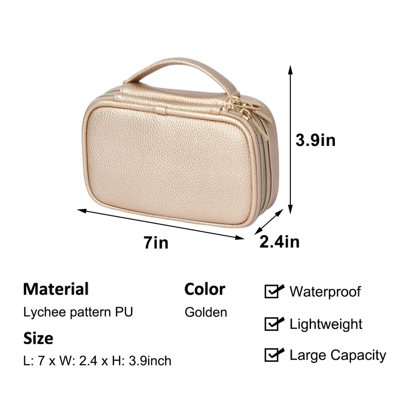 Cas 7x2.4x3.9 de Pouch Earring Travel d'organisateur de 2 de couche de bijoux de stockage poches de sac »
