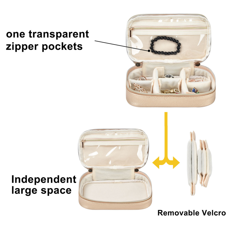 Cas 7x2.4x3.9 de Pouch Earring Travel d'organisateur de 2 de couche de bijoux de stockage poches de sac »