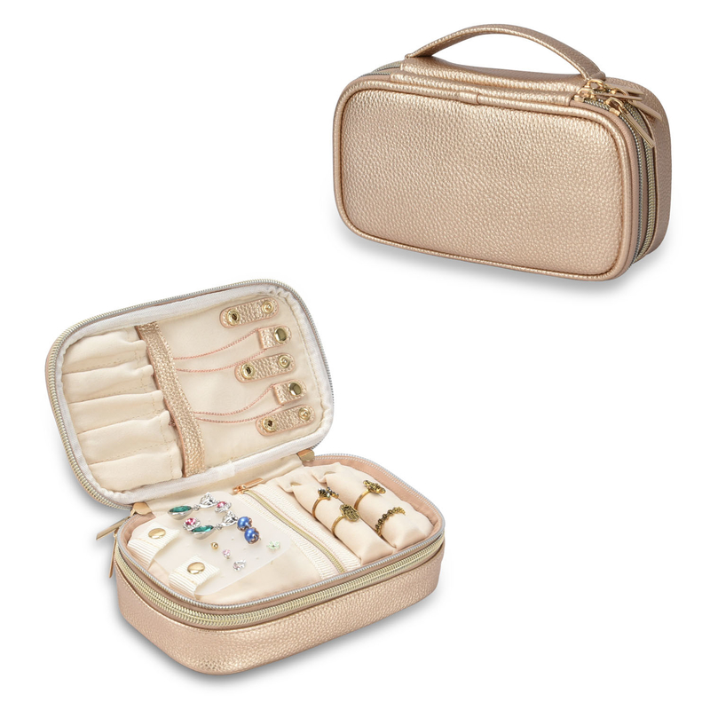 Cas 7x2.4x3.9 de Pouch Earring Travel d'organisateur de 2 de couche de bijoux de stockage poches de sac »