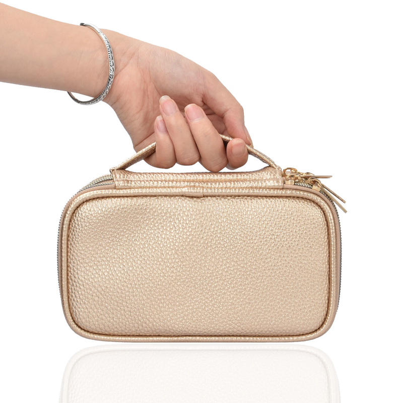 Cas 7x2.4x3.9 de Pouch Earring Travel d'organisateur de 2 de couche de bijoux de stockage poches de sac »