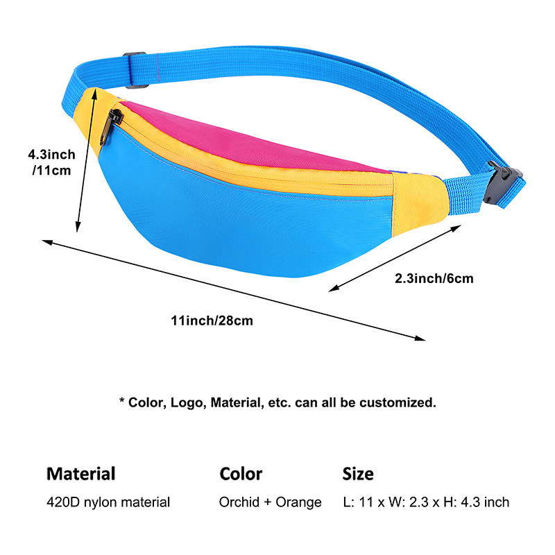 Pouce en nylon de Fanny Pack 420D 11X2.3X4.3 des femmes de sac de taille de bride de courroie