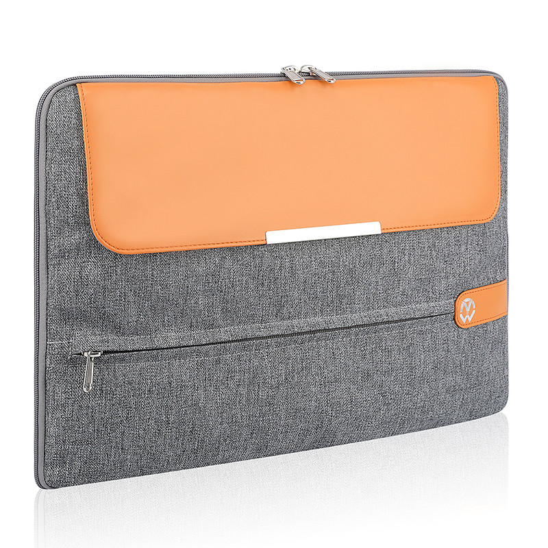La douille d'ordinateur ordinateur portable fait sur commande d'affaires de 15,6 pouces met en sac la couverture en cuir de sac à main d'ordinateur portable de dames