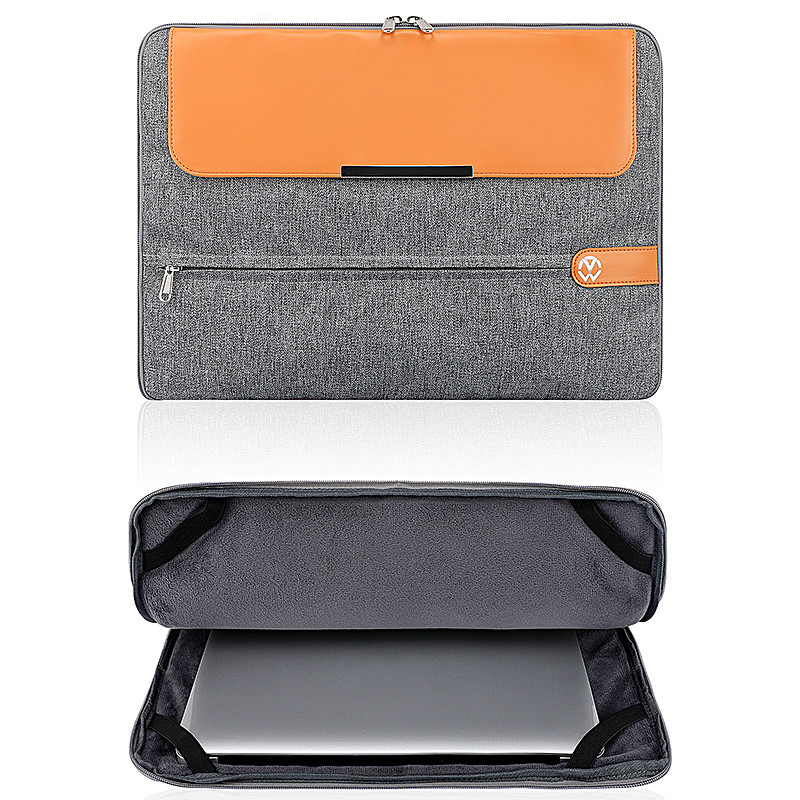 La douille d'ordinateur ordinateur portable fait sur commande d'affaires de 15,6 pouces met en sac la couverture en cuir de sac à main d'ordinateur portable de dames