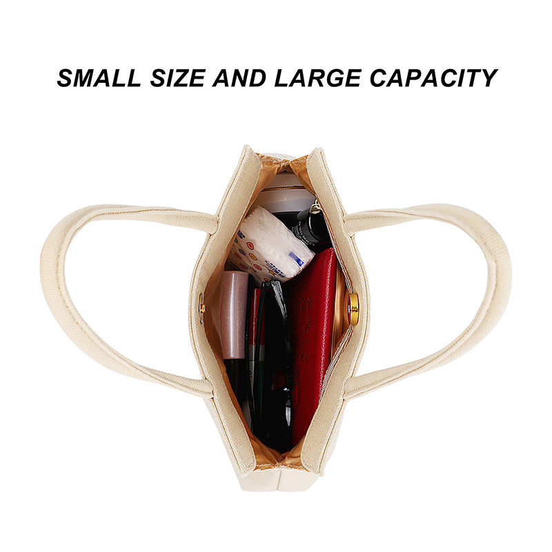 Réutilisable écologique sac à provisions la toile viable Tote Bags Zipper Button 10x7 »