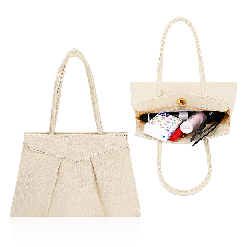 Réutilisable écologique sac à provisions la toile viable Tote Bags Zipper Button 10x7 »