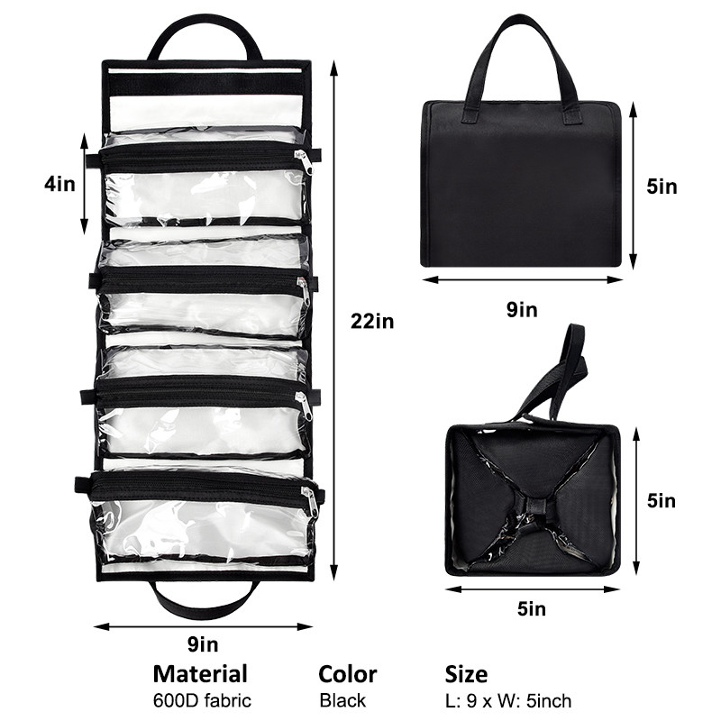 L'extra large de voyage accrochant le PVC de Bag Separated d'organisateur d'article de toilette composent la poche 9X5 »