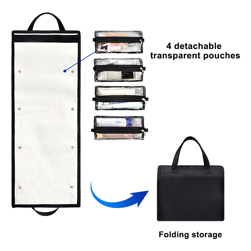 L'extra large de voyage accrochant le PVC de Bag Separated d'organisateur d'article de toilette composent la poche 9X5 »