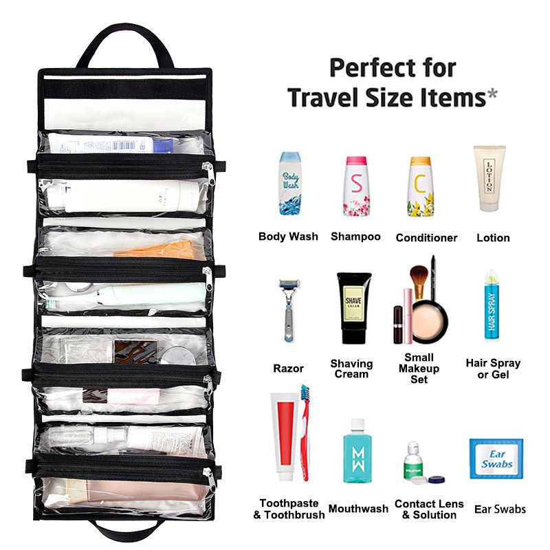 L'extra large de voyage accrochant le PVC de Bag Separated d'organisateur d'article de toilette composent la poche 9X5 »