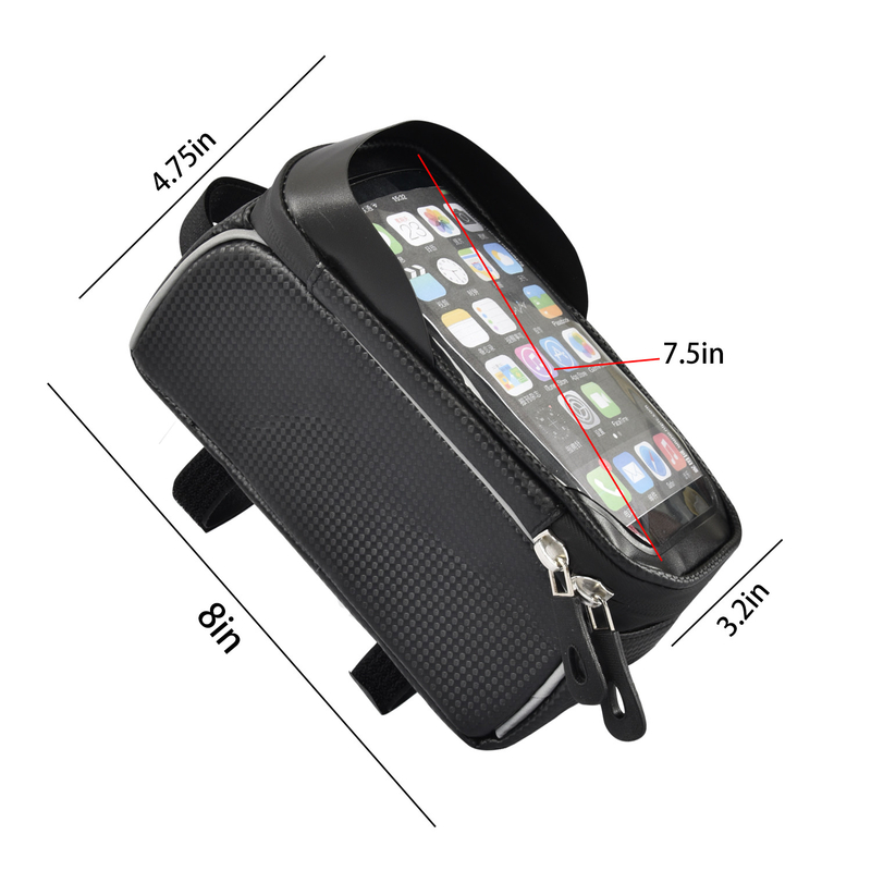Sac supérieur de support de téléphone de sac de tube avec le support 8x3.2x4.75 de fenêtre de trou d'écouteur »