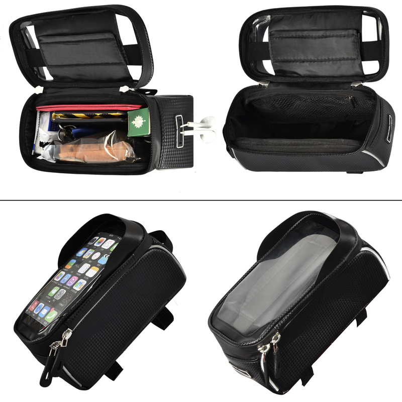 Sac supérieur de support de téléphone de sac de tube avec le support 8x3.2x4.75 de fenêtre de trou d'écouteur »