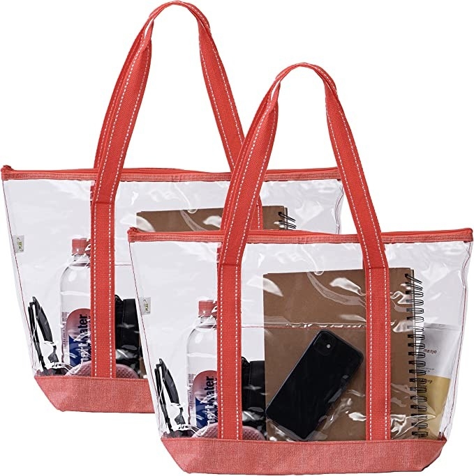 Sacs à provisions écologiques de 14 pouces avec la piscine extérieure de stade de Logo Pvc Clear Tote Bag