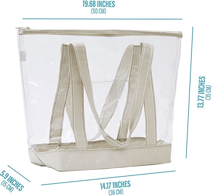 PVC transparent Tote Bag Stadium Outdoor Beach 14x5x13 de transporteur écologique clair de sacs à provisions »