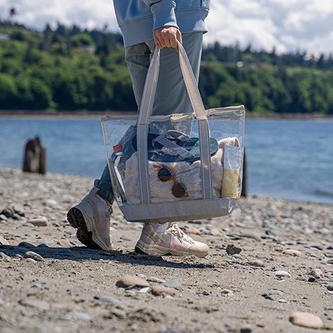 PVC transparent Tote Bag Stadium Outdoor Beach 14x5x13 de transporteur écologique clair de sacs à provisions »