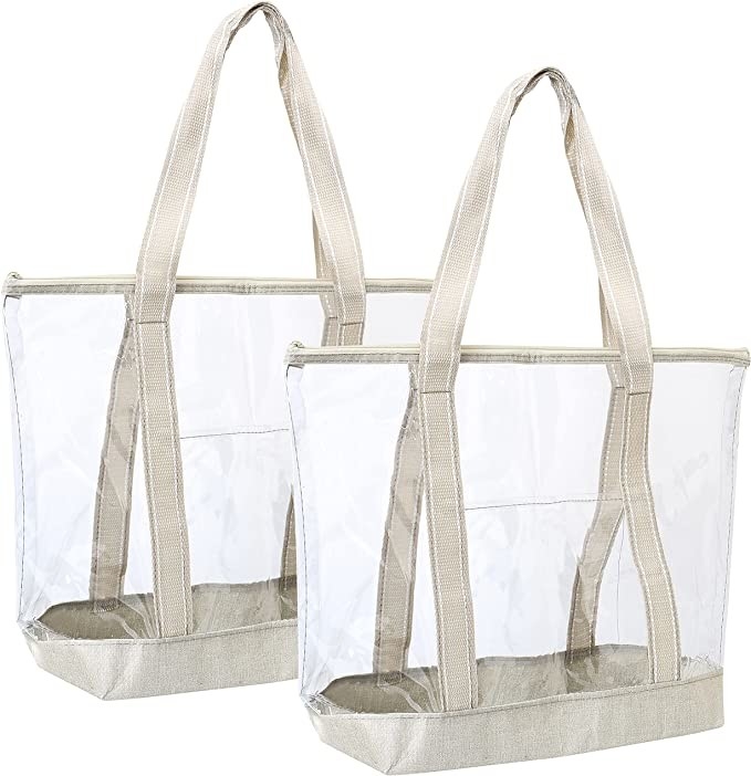 PVC transparent Tote Bag Stadium Outdoor Beach 14x5x13 de transporteur écologique clair de sacs à provisions »