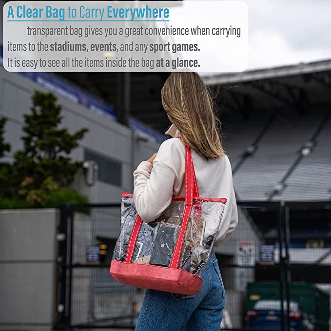 Sacs à provisions écologiques de 14 pouces avec la piscine extérieure de stade de Logo Pvc Clear Tote Bag