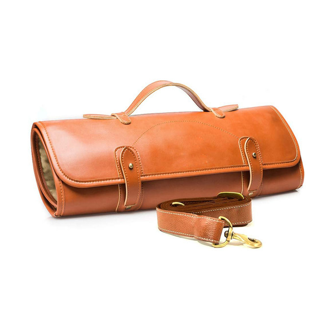 Le Vegan de sac de stockage de couteau de poche garnissent en cuir le transporteur 17x7.5x1.5 des petits chefs »