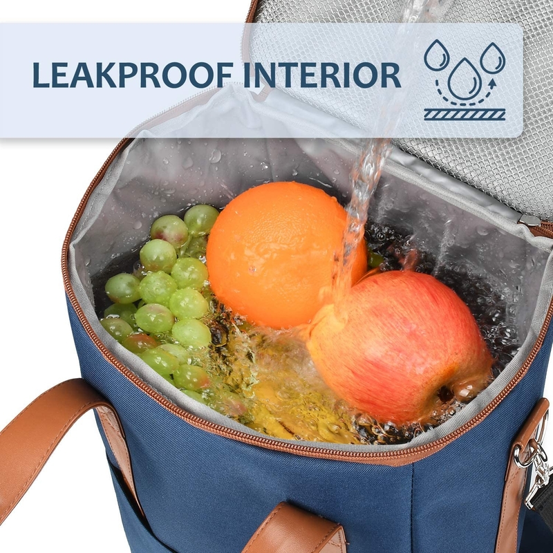 Le XL a isolé une poche plus fraîche de sac pour les bouteilles 8.6X7.1X12.5 du vin 6 d'épiceries »