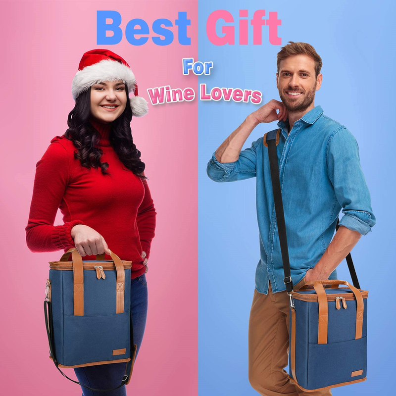 Le XL a isolé une poche plus fraîche de sac pour les bouteilles 8.6X7.1X12.5 du vin 6 d'épiceries »