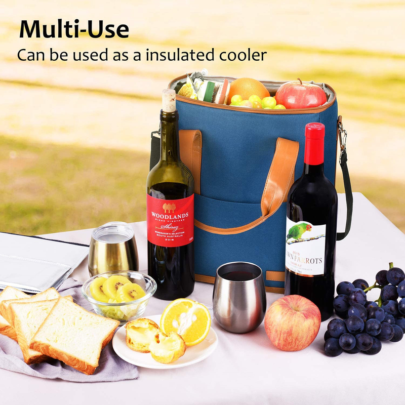 Le XL a isolé une poche plus fraîche de sac pour les bouteilles 8.6X7.1X12.5 du vin 6 d'épiceries »