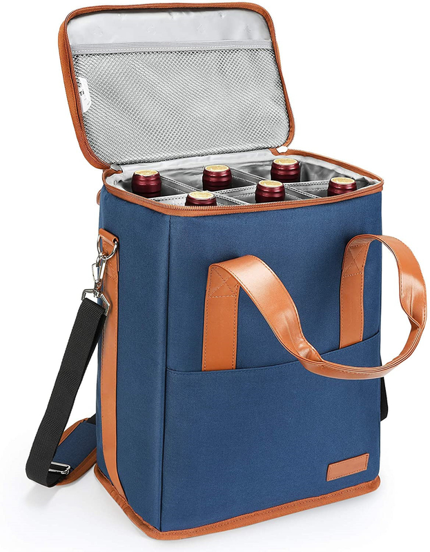 Le XL a isolé une poche plus fraîche de sac pour les bouteilles 8.6X7.1X12.5 du vin 6 d'épiceries »