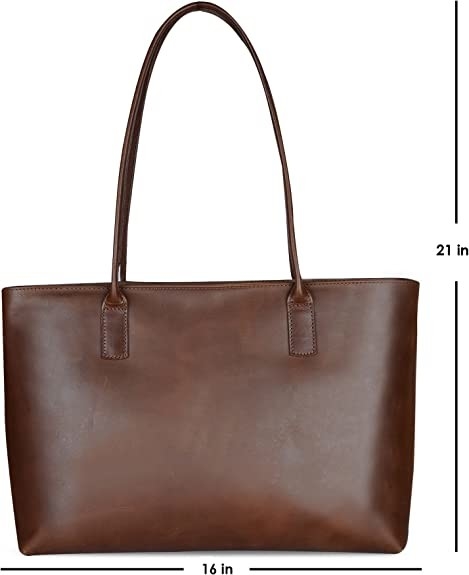 L'ordinateur portable en cuir Tote Bag, 16x21 d'ordinateur-valise de cru fonctionnent le sac d'épaule de bureau