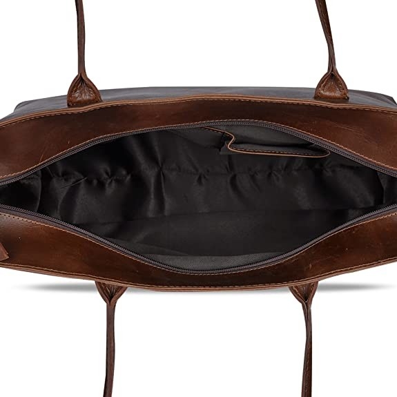 L'ordinateur portable en cuir Tote Bag, 16x21 d'ordinateur-valise de cru fonctionnent le sac d'épaule de bureau