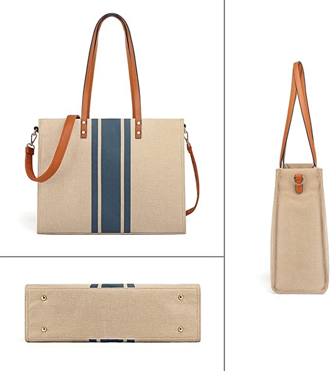 Voyage 16.33x4.7x12.99 de Tote Bag For Women Casual d'ordinateur portable de travail de toile