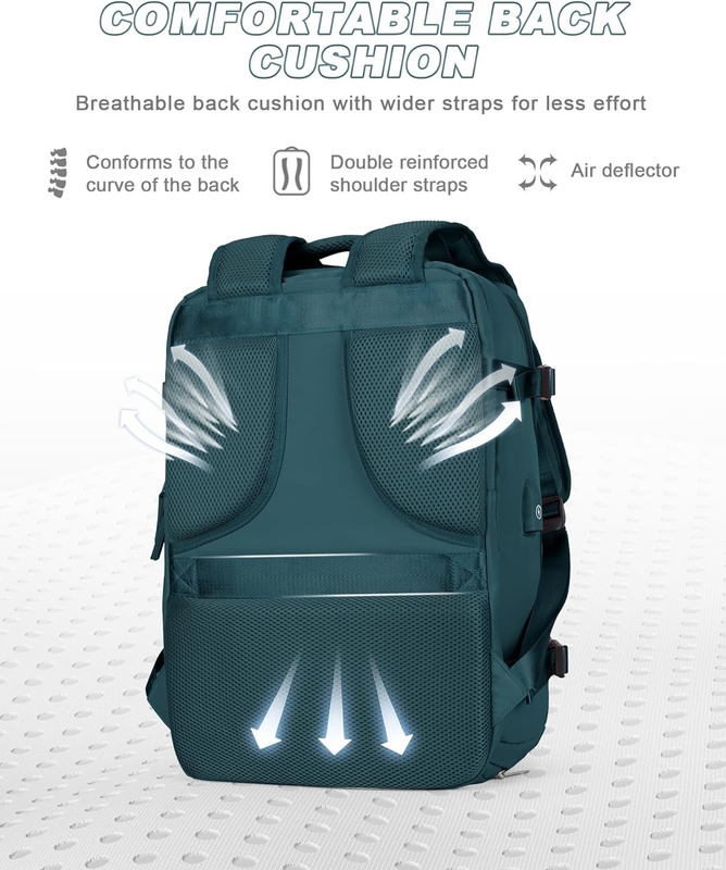 Compagnie aérienne imperméable approuvée Portez un ordinateur portable Université Randonnée voyage sac à dos avec boîte à chaussures Pour les femmes Hommes