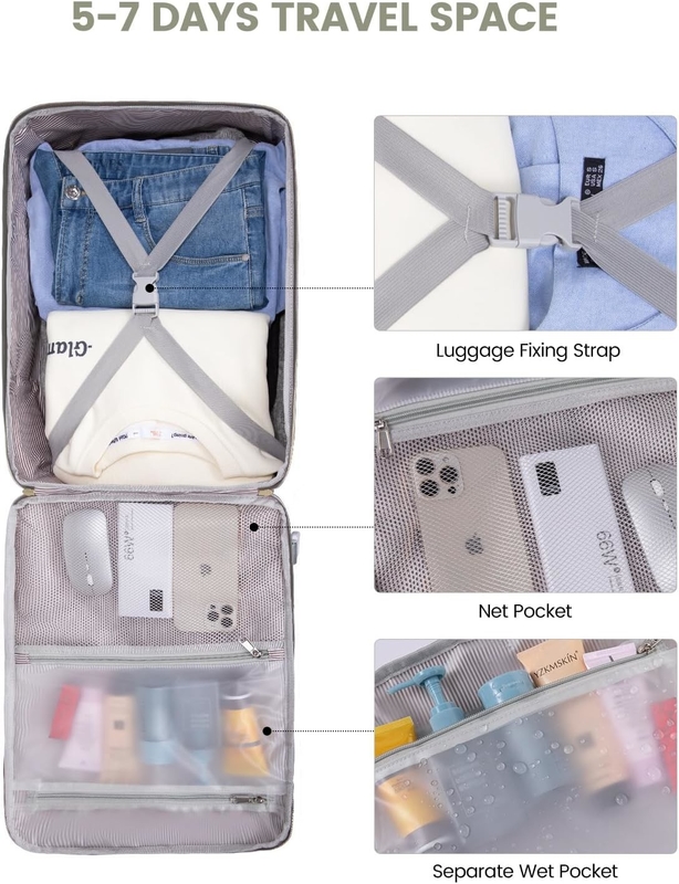 TSA article personnel 40L étanche à l'eau grand sac de voyage approuvé avec 3 cubes d'emballage
