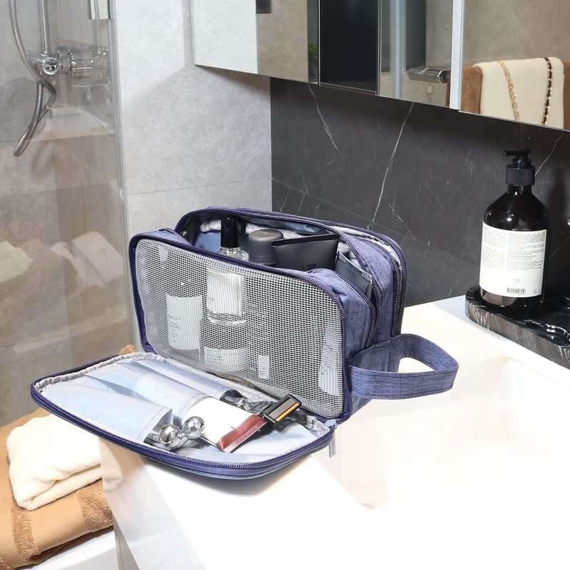 Bleu de la marine organisateur de toilettes résistant à l'eau sac de voyage pour les accessoires de voyage toilettes