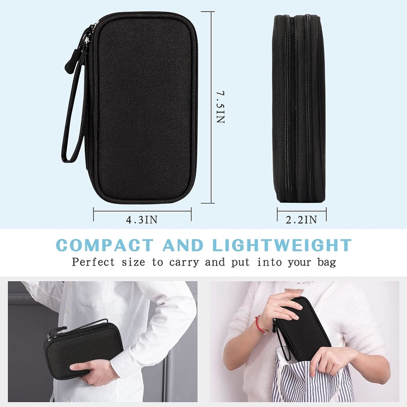Sac à accessoires électroniques étanche à double couche tout en un