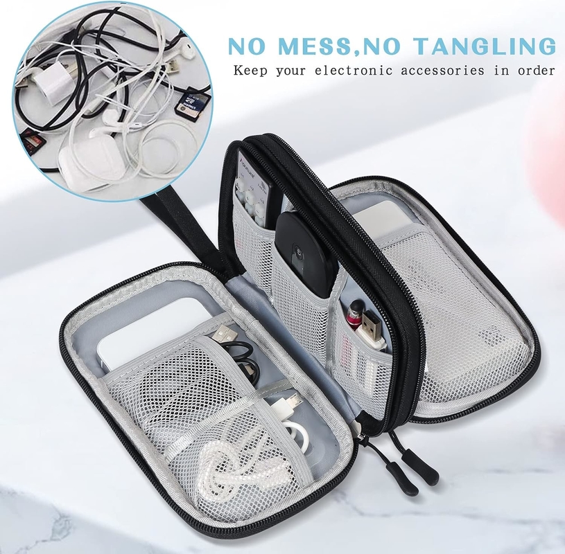 Sac à accessoires électroniques étanche à double couche tout en un
