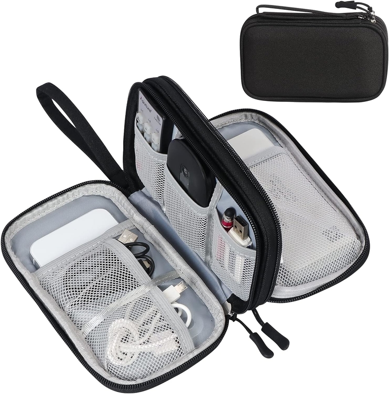 Sac à accessoires électroniques étanche à double couche tout en un