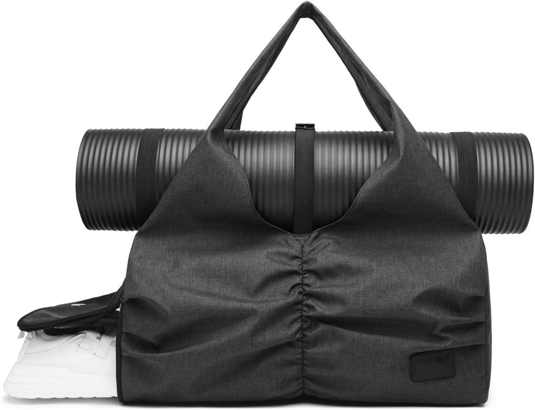 Polyester noir Yoga Gym Sports Sac de voyage à dos avec poches de rangement humides et sèches