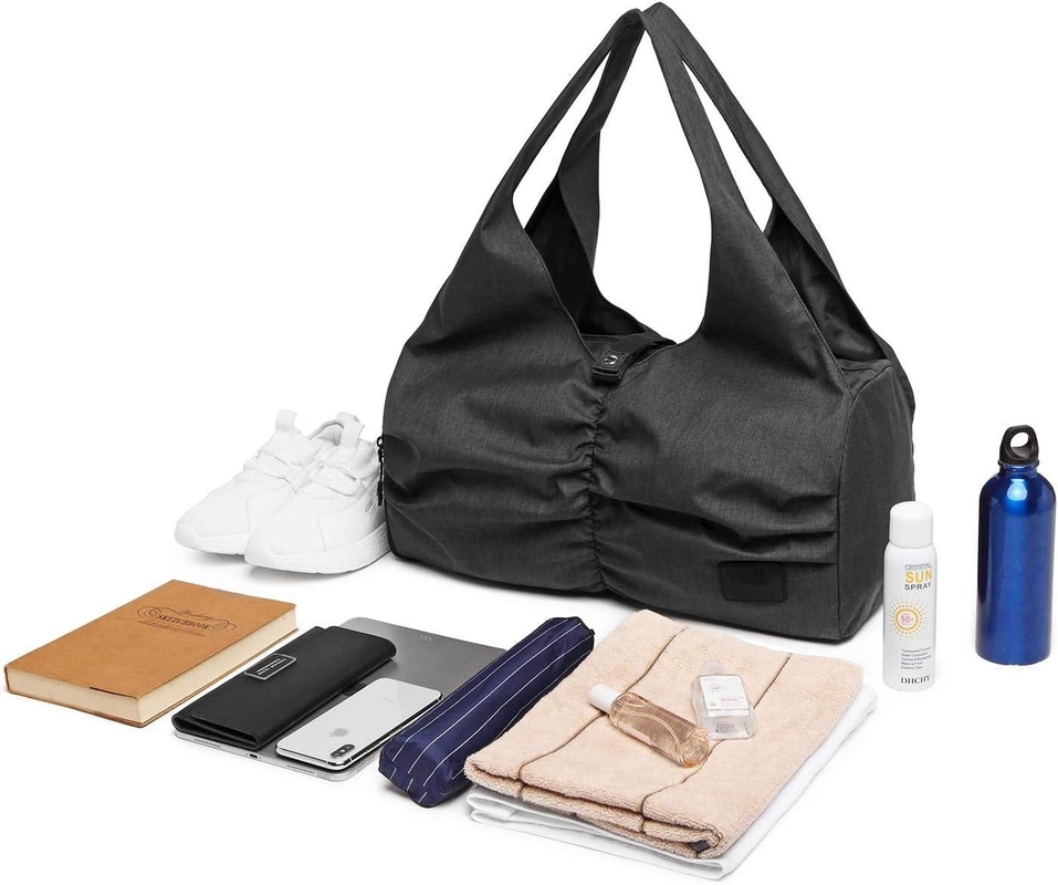 Polyester noir Yoga Gym Sports Sac de voyage à dos avec poches de rangement humides et sèches