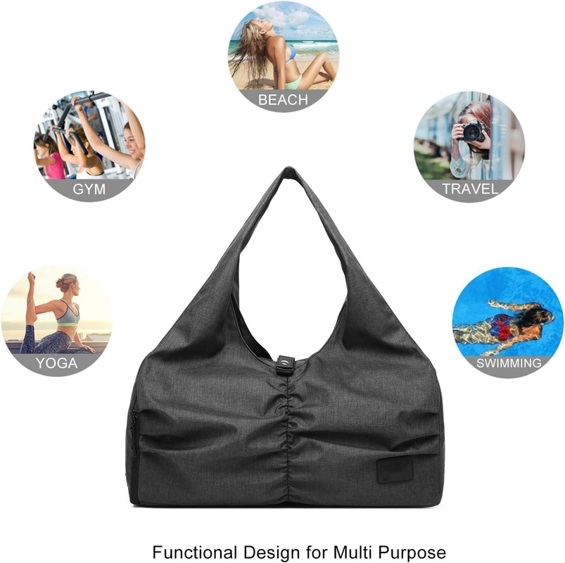 Polyester noir Yoga Gym Sports Sac de voyage à dos avec poches de rangement humides et sèches