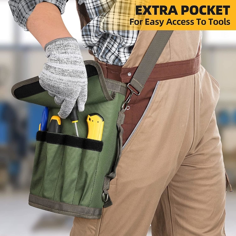 Verte imperméable à l' eau lourd service Portable Outil Roll Up Sac Fermeture à glissière amovible Poche pour les hommes Les femmes