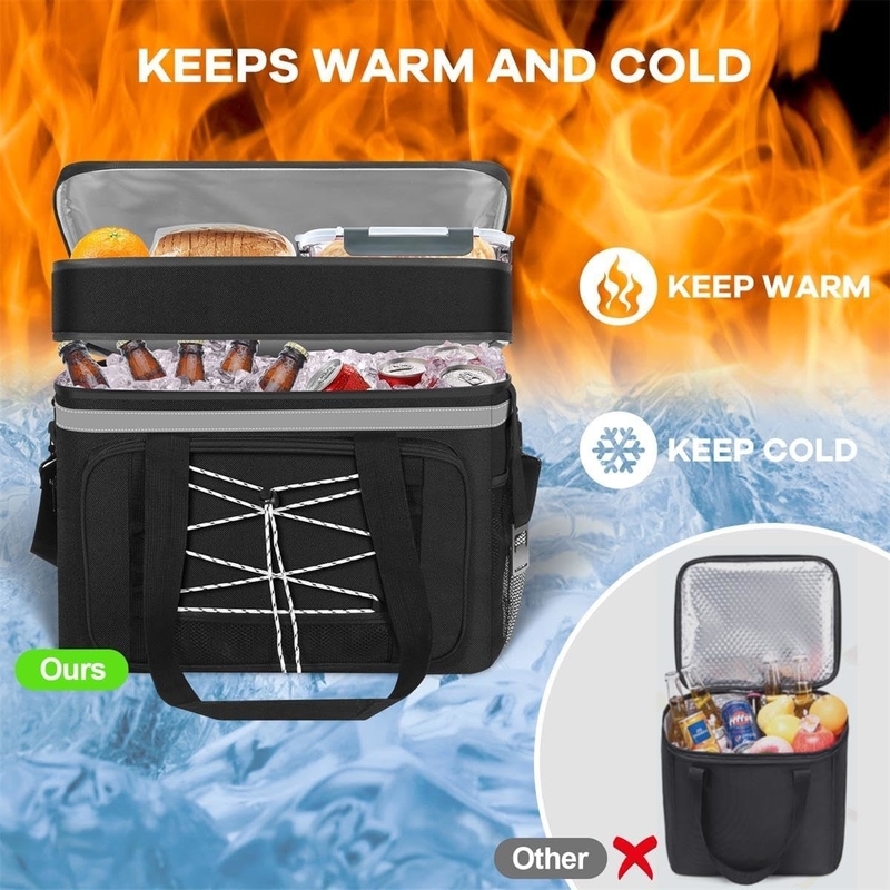 40L Portable étanche à l'eau Cooler sac isolé Compartements doubles Pour Beach Camping Picnic