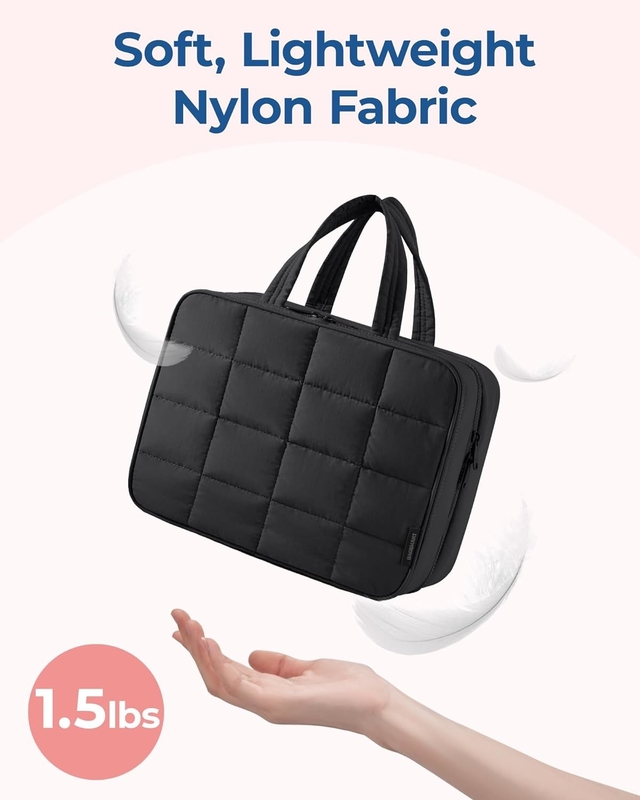 Noir Gros accessoires de voyage à main essentiels maquillage gonflé sac de voyage cosmétique sur mesure avec organiseur de bijoux