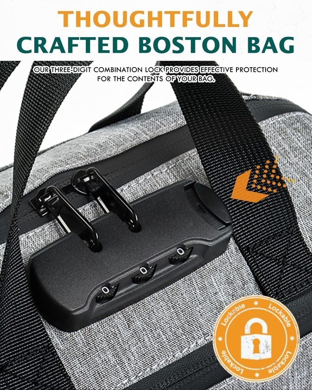 Grands cadeaux contenant revêtu de carbone charbon actif Boston sac anti-odeur de voyage sur mesure avec verrouillage combiné