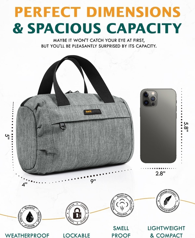 Grands cadeaux contenant revêtu de carbone charbon actif Boston sac anti-odeur de voyage sur mesure avec verrouillage combiné