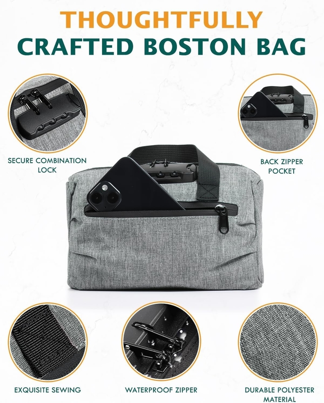 Grands cadeaux contenant revêtu de carbone charbon actif Boston sac anti-odeur de voyage sur mesure avec verrouillage combiné